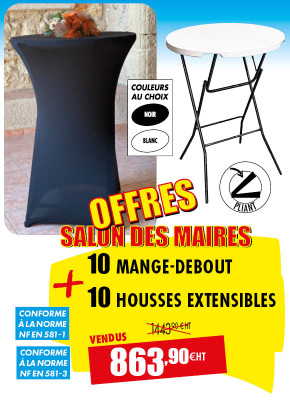 10 MANGE-DEBOUT + 10 HOUSSES