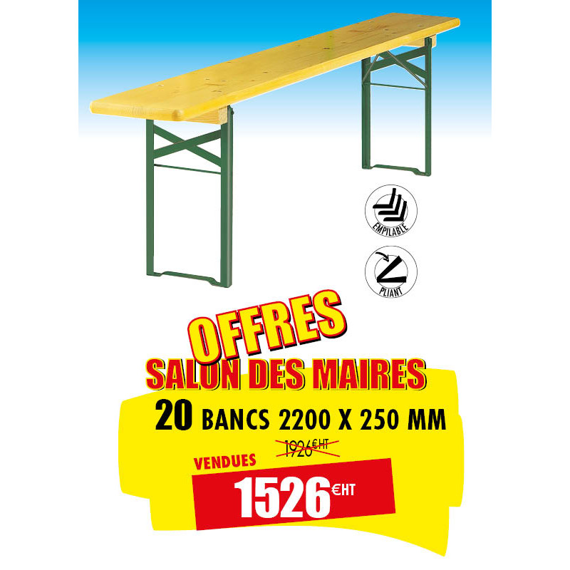 20 BANCS BOIS ENSEMBLE BRASSERIE