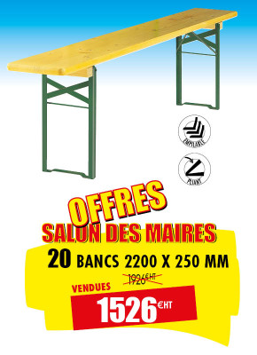 20 BANCS BOIS ENSEMBLE BRASSERIE