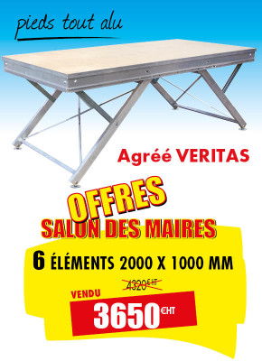 6 PODIUMS MODULABLES HAUTEUR VARIABLE 2 X 1 M