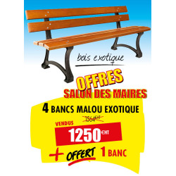 4 BANCS PUBLICS BOIS MALOU...