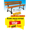 4 BANCS PUBLICS BOIS MALOU + 1 OFFERT