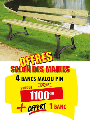 4 BANCS URBAINS MALOU PIN + 1 OFFERT