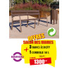 3 BANCS URBAINS ÉCOCITY + 1 CORBEILLE DE VILLE ASSORTIE