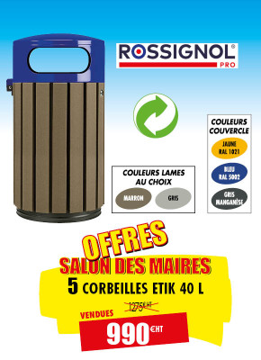 5 POUBELLES EXTÉRIEURES ETIK 40 L
