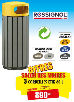 3 POUBELLES DE RUE ETIK 60 L