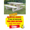 PRIX CHOC TABLE PIQUE-NIQUE BÉTON ROUSSILLON