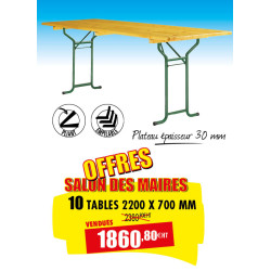 10 TABLES EN BOIS RÉCEPTION
