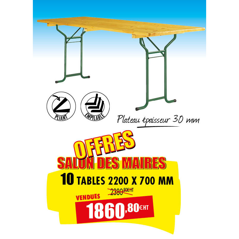 10 TABLES EN BOIS RÉCEPTION