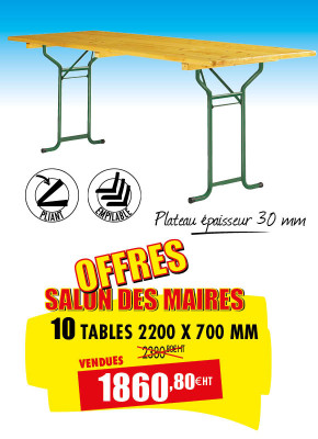 10 TABLES EN BOIS RÉCEPTION