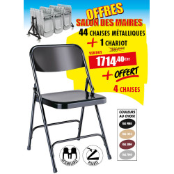 44 CHAISES METAL PLIANTES +...