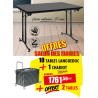 10 TABLES PLIANTES LANGUEDOC + 1 CHARIOT + OFFERT 2 TABLES