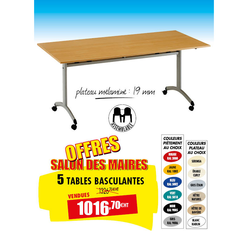 5 TABLES DE COLLECTIVITÉ BASCULANTES