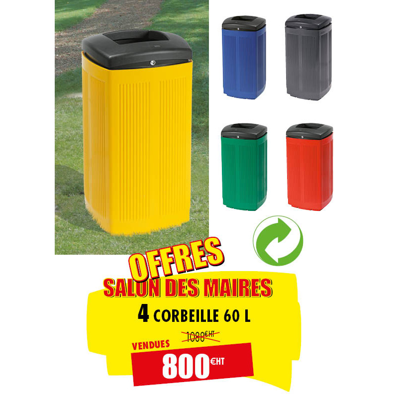 4 CORBEILLES DE VILLE GAMME URBAINE 60 L