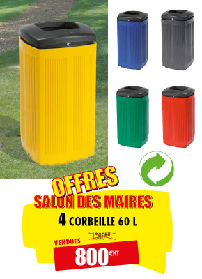 4 CORBEILLES DE VILLE GAMME URBAINE 60 L