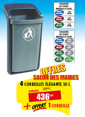 4 CORBEILLES DE VILLE ÉLÉGANTE 50 L + 1 OFFERTE