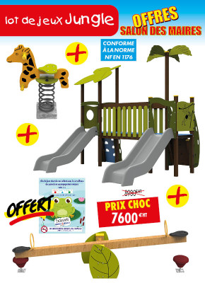 LOT DE JEUX ENFANTS JUNGLE + PANNEAU OFFERT
