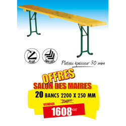 20 BANCS PLIANTS EN BOIS...