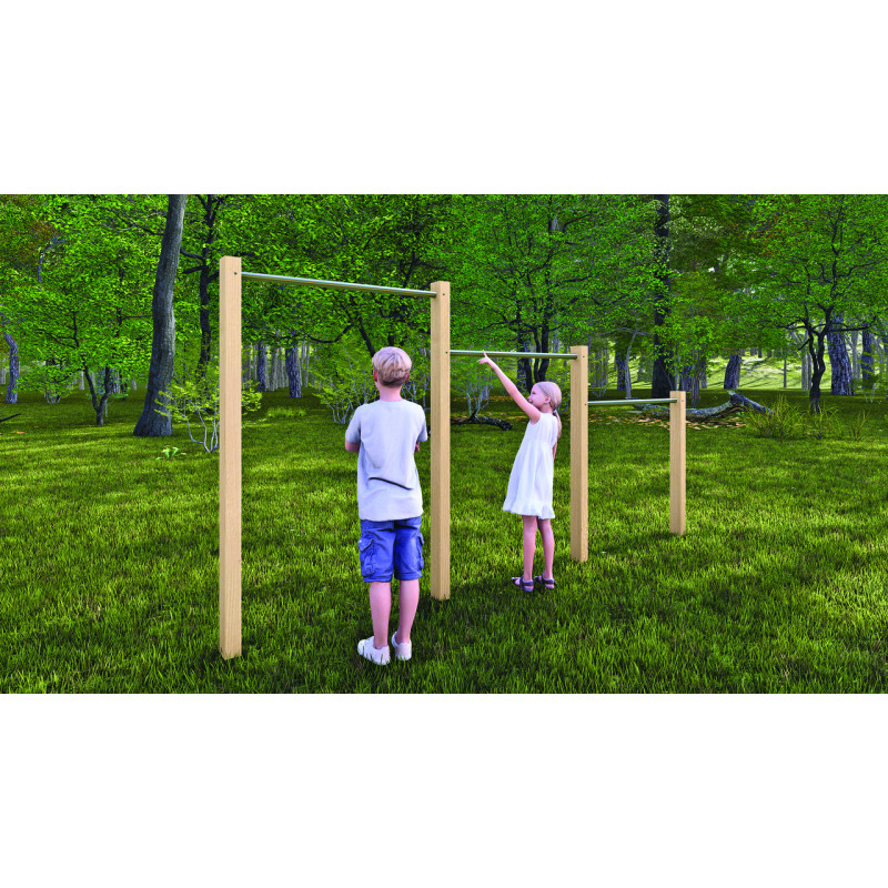 MINI PARCOURS LUDIQUE - BARRES FIXES 3 HAUTEURS