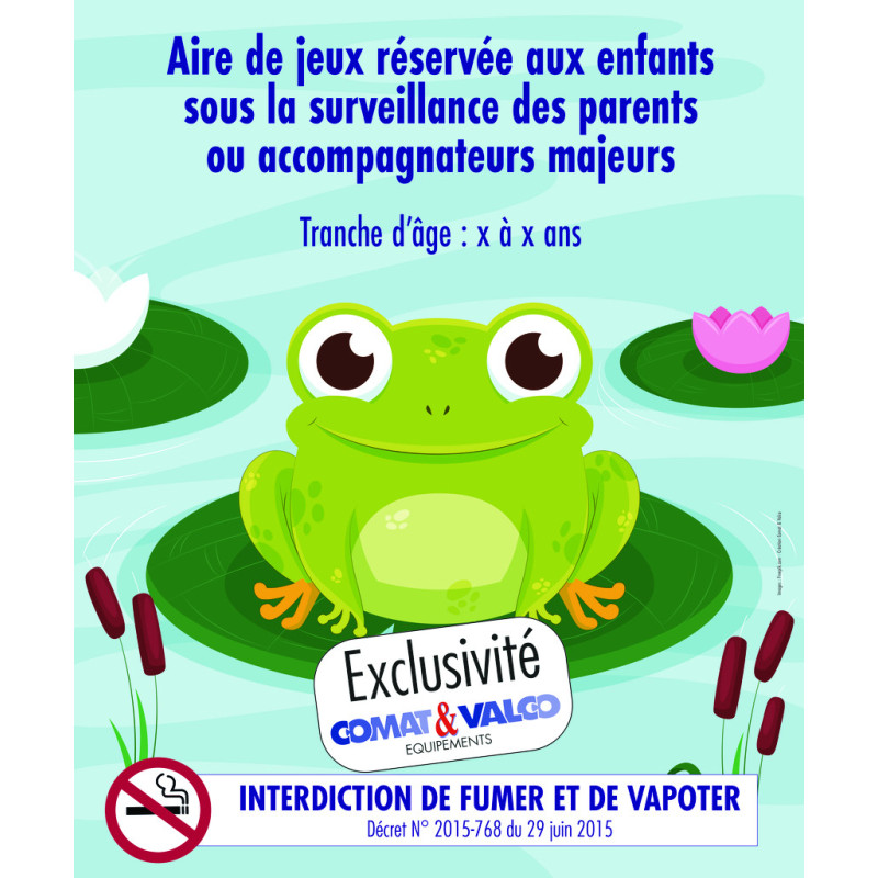 PANNEAU AIRE DE JEUX 3 TRANCHES D'ÂGE