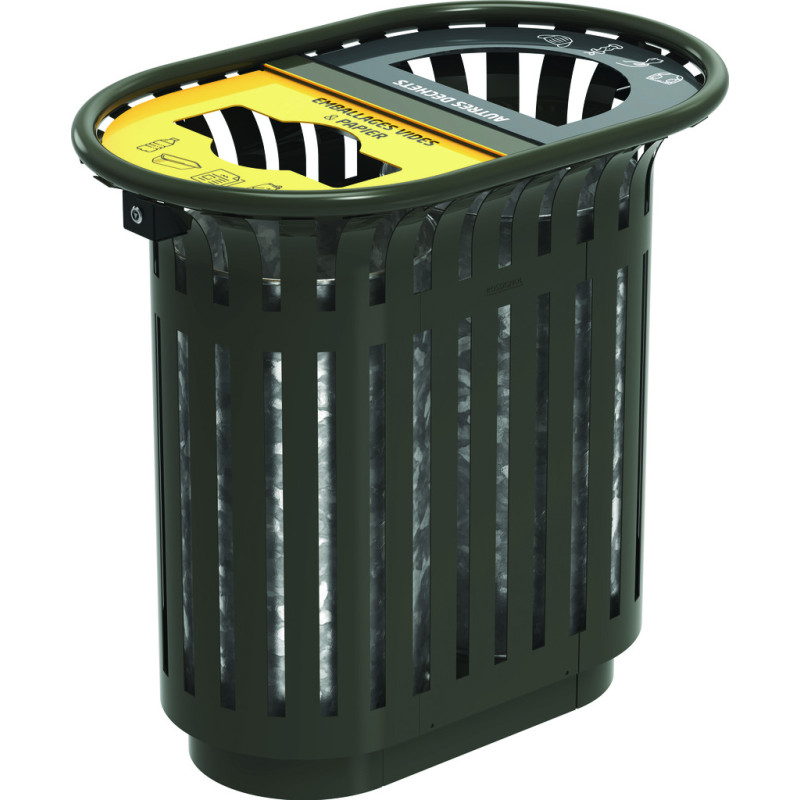 CORBEILLE TULIPE ACIER TRI 2 X 40 L