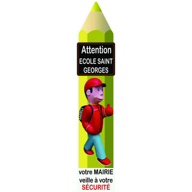 TOTEM ÉCOLE CRAYON PLAT