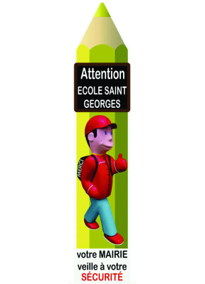 TOTEM ÉCOLE CRAYON PLAT