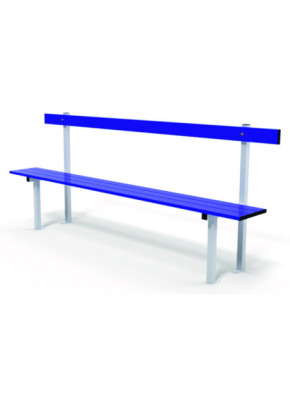 Banc mural avec dossier fixation double au sol