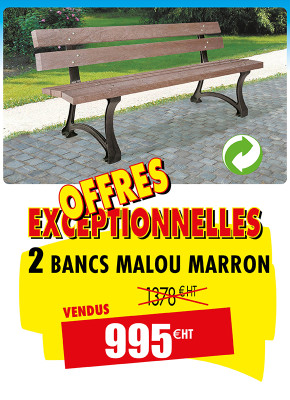 2 BANCS PUBLICS MALOU RECYCLES