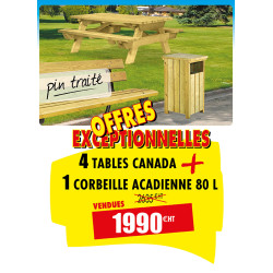 4 TABLES PIQUE-NIQUE CANADA...