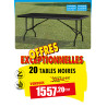 20 TABLES POLYÉTHYLÈNE RECTANGLES NOIRES