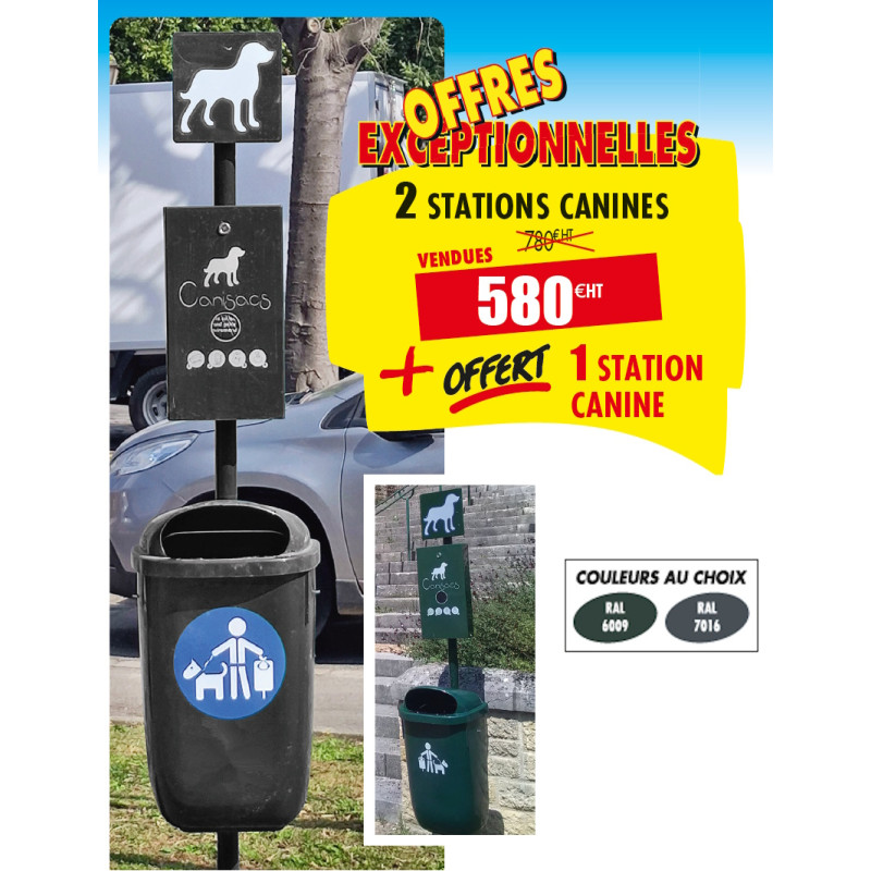 2 STATIONS CANINES + OFFERT 1 STATION