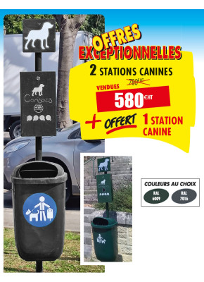 2 STATIONS CANINES + OFFERT 1 STATION