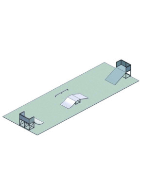 exemple de configuration pour une plateforme enrobé de 25 x 9 m