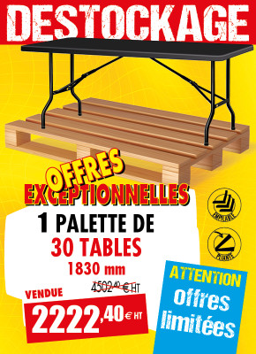 30 TABLES POLYÉTHYLÈNE NOIRES