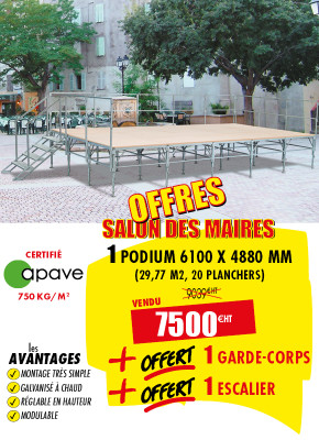 PODIUM DÉMONTABLE MULTI-USAGES 6,10 x 4,88 M