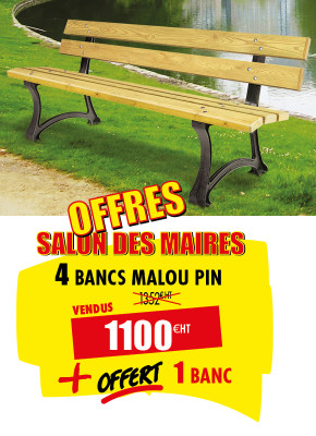 4 BANCS URBAINS MALOU PIN + 1 OFFERT