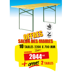 10 TABLES DE BRASSERIE 2200...