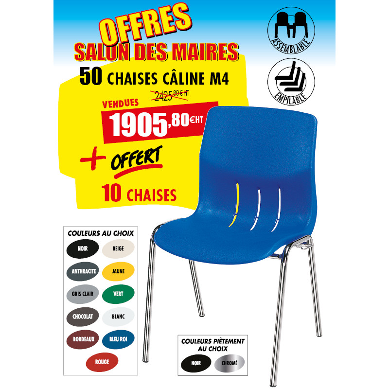 50 CHAISES DE COLLECTIVITÉ CÂLINE M4 + 10 CHAISES OFFERTES