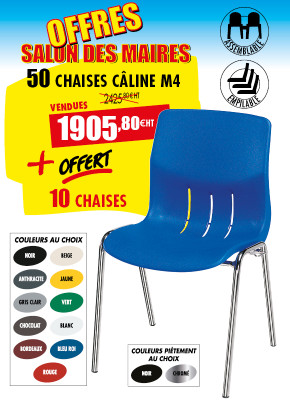 50 CHAISES DE COLLECTIVITÉ CÂLINE M4 + 10 CHAISES OFFERTES