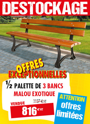 3 BANCS PUBLICS BOIS EXOTIQUE