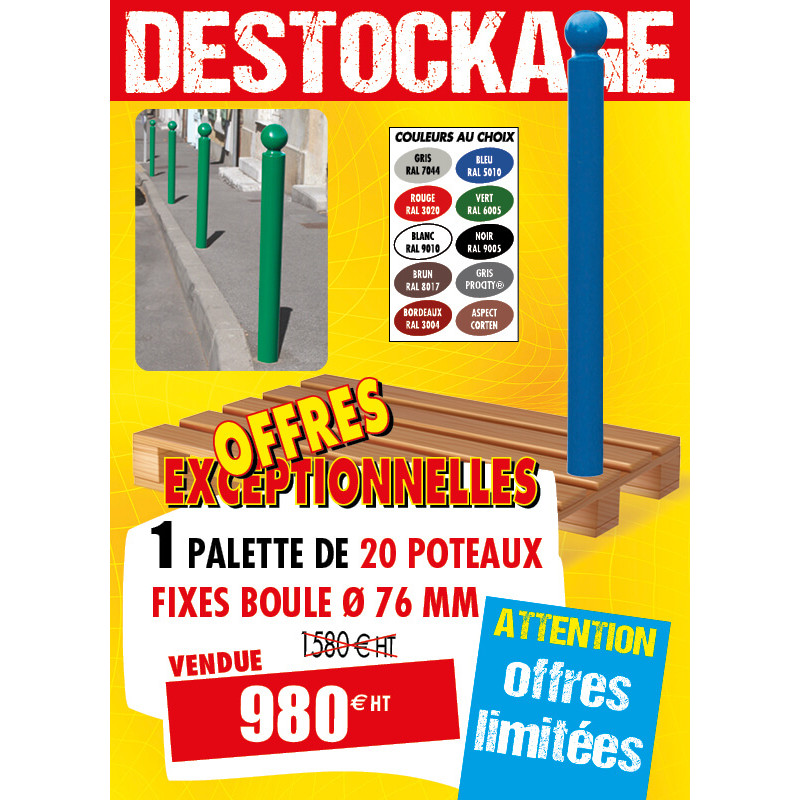 20 POTELETS BOULE