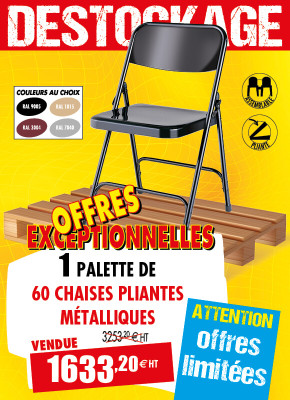 60 CHAISES PLIANTES MÉTALLIQUES