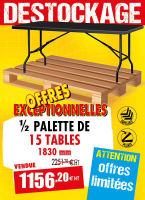 15 TABLES POLYÉTHYLÈNE NOIRES