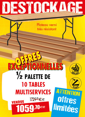 10 TABLES PLIANTES MULTISERVICES