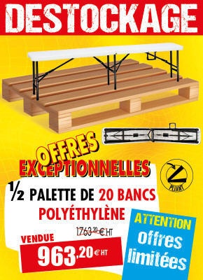 20 BANCS PLIANTS POLYÉTHYLÈNE