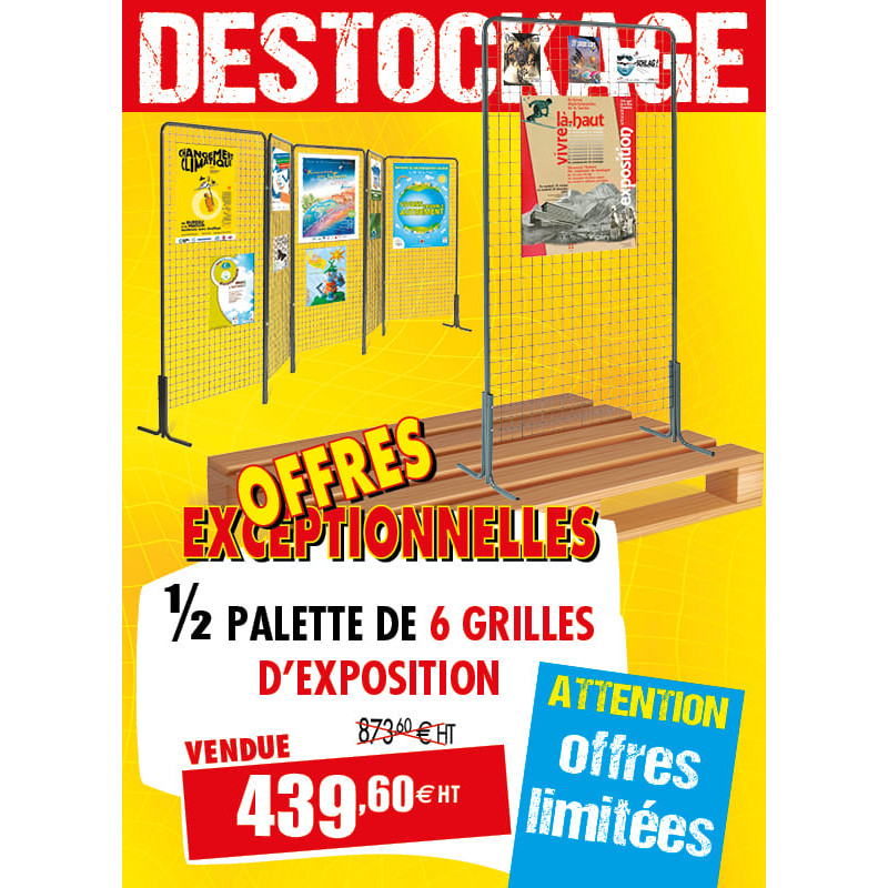 LOT DE 6 GRILLES D'EXPOSITION