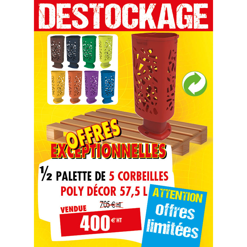 5 CORBEILLES DE VILLE POLY DÉCOR 57,5 L