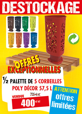 5 CORBEILLES DE VILLE POLY DÉCOR 57,5 L