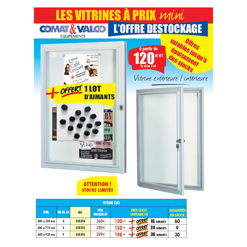 DESTOCKAGE VITRINE CLIO